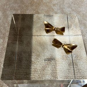 J. Crew Gold Bow Earrings